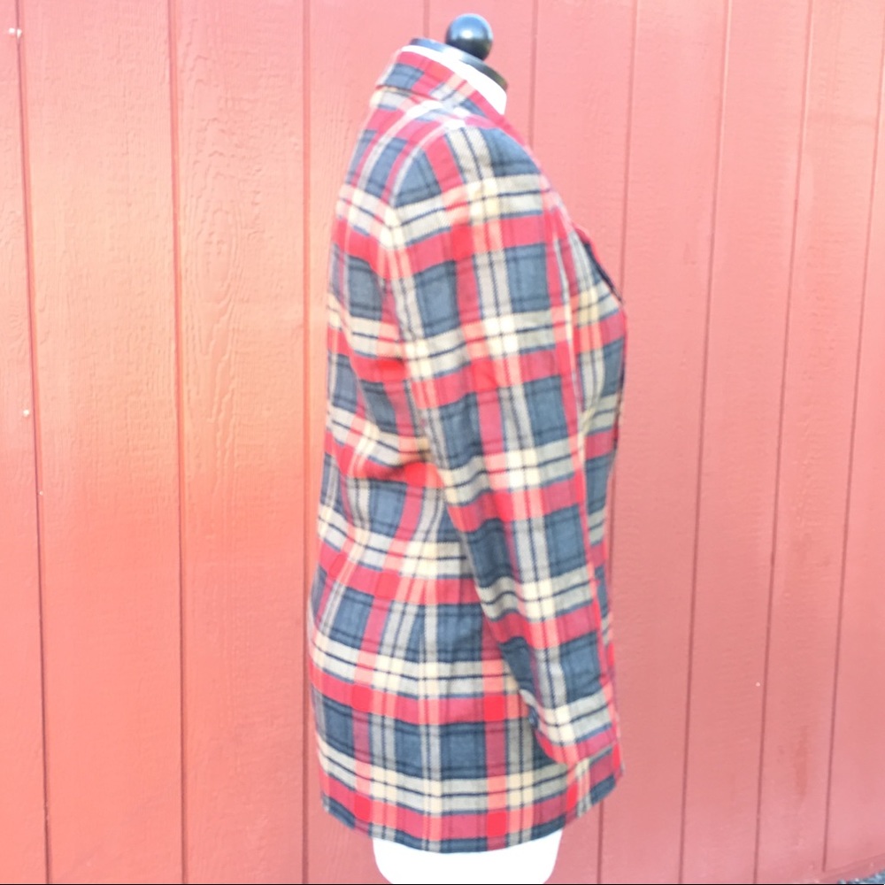 Talbots 12 Wool Plaid Button Front Lined Blazer - image 4